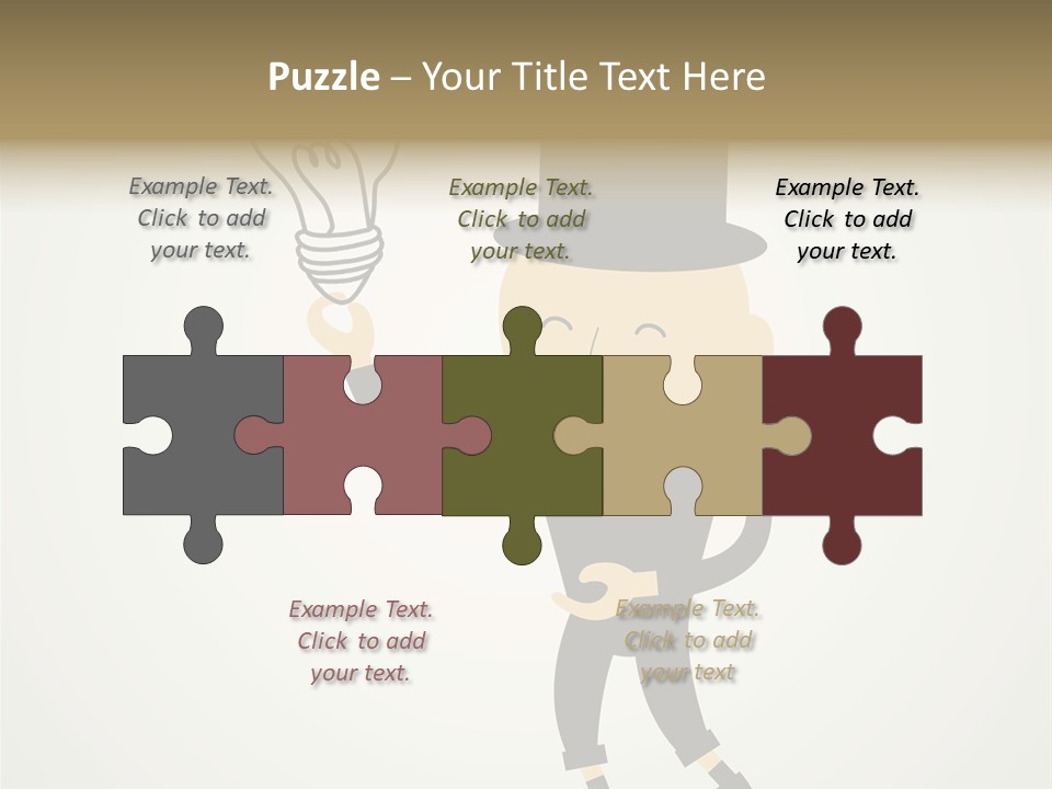 A Man In A Top Hat Holding A Light Bulb PowerPoint Template