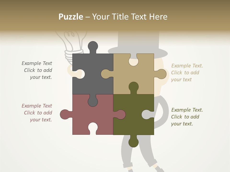 A Man In A Top Hat Holding A Light Bulb PowerPoint Template