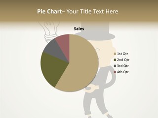 A Man In A Top Hat Holding A Light Bulb PowerPoint Template