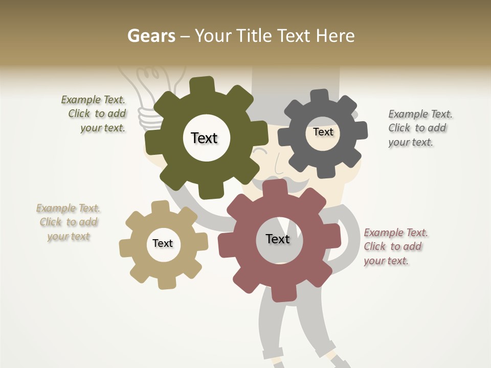 A Man In A Top Hat Holding A Light Bulb PowerPoint Template