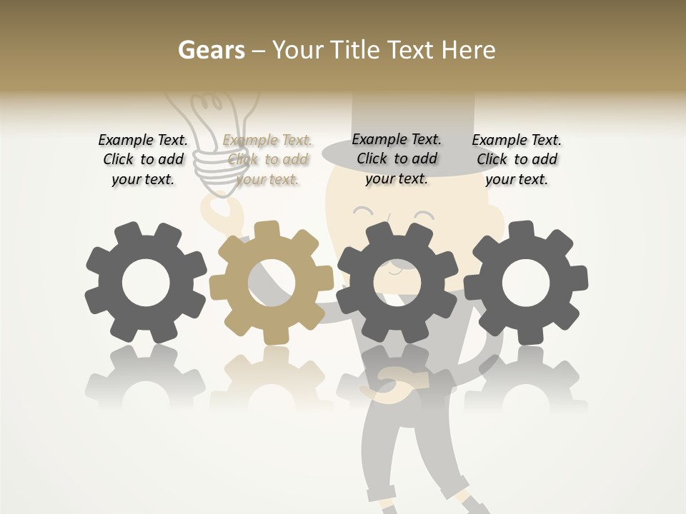 A Man In A Top Hat Holding A Light Bulb PowerPoint Template