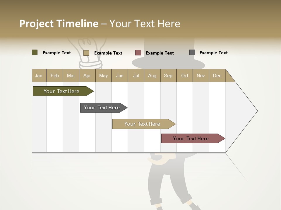 A Man In A Top Hat Holding A Light Bulb PowerPoint Template