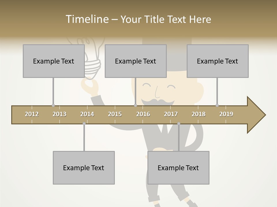 A Man In A Top Hat Holding A Light Bulb PowerPoint Template