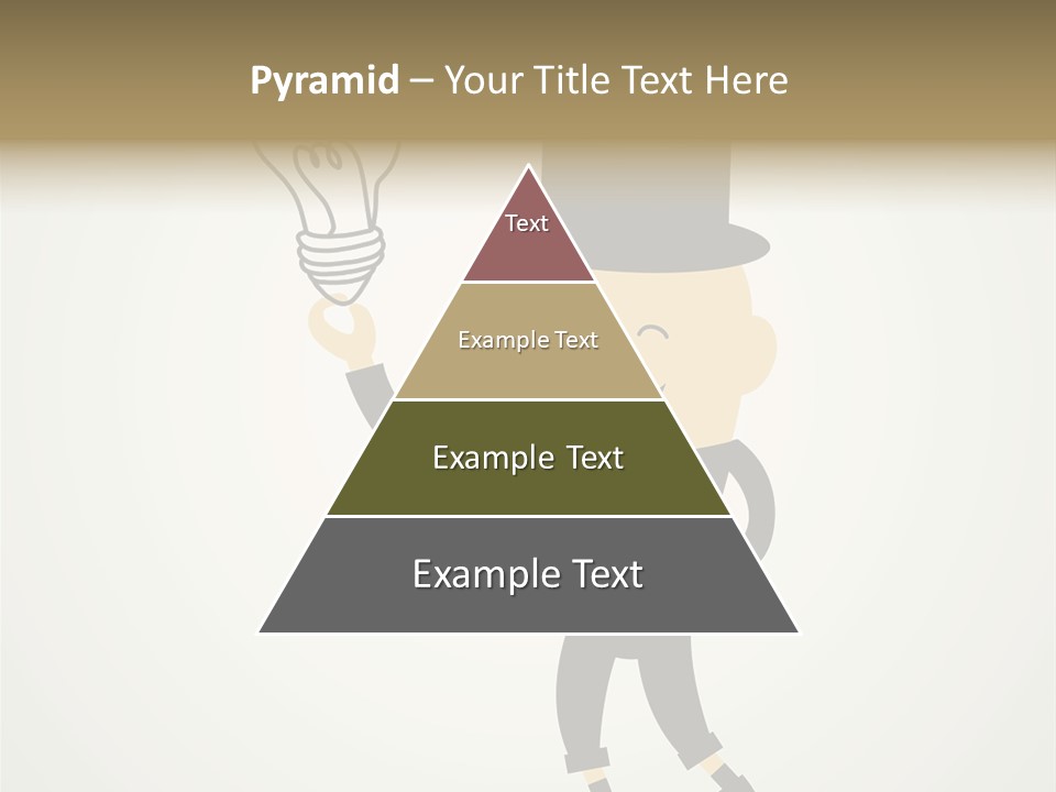 A Man In A Top Hat Holding A Light Bulb PowerPoint Template