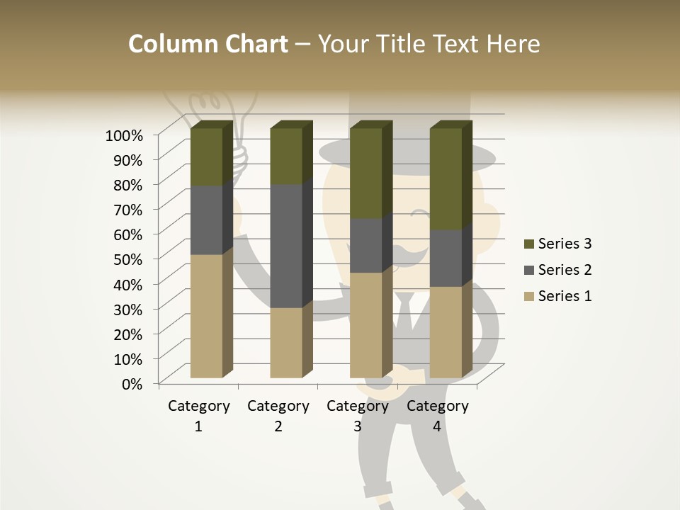 A Man In A Top Hat Holding A Light Bulb PowerPoint Template