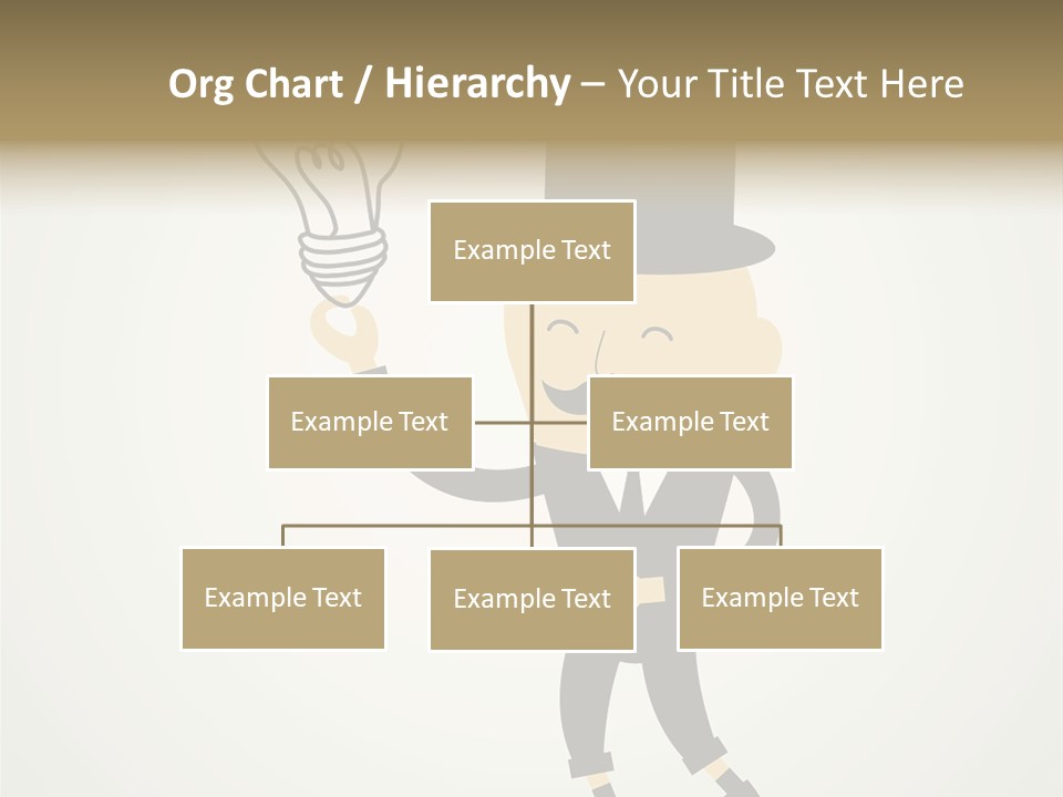 A Man In A Top Hat Holding A Light Bulb PowerPoint Template