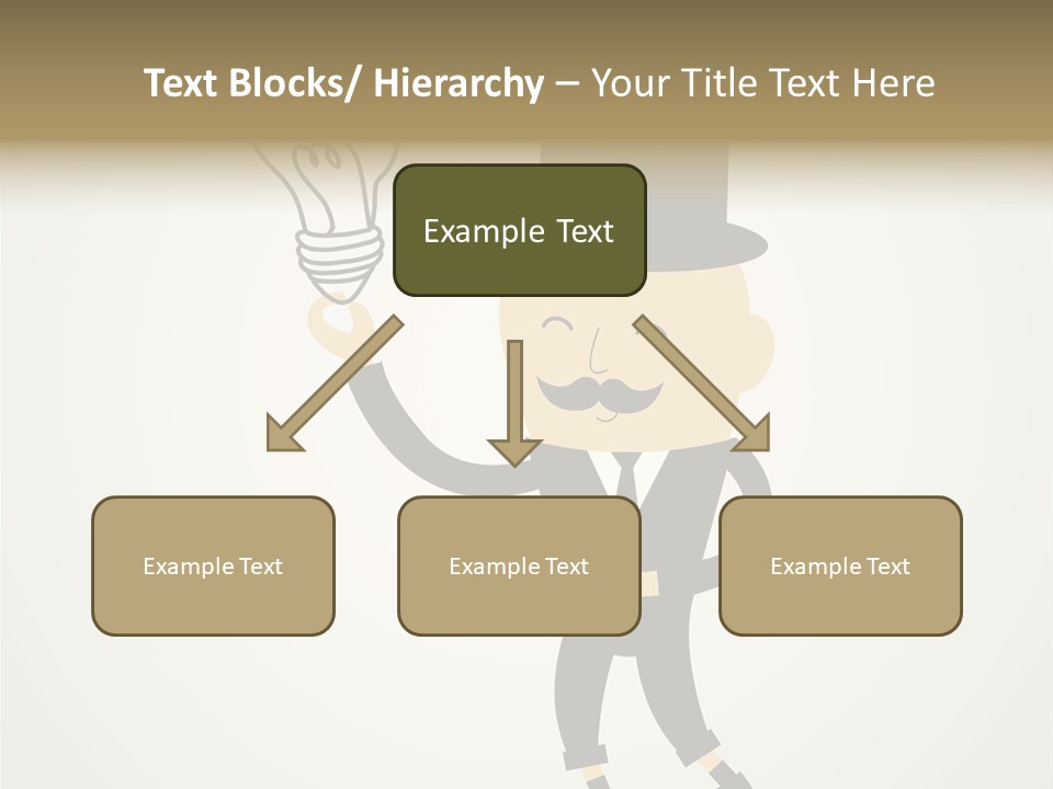 A Man In A Top Hat Holding A Light Bulb PowerPoint Template