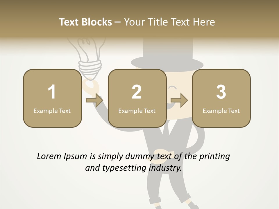 A Man In A Top Hat Holding A Light Bulb PowerPoint Template