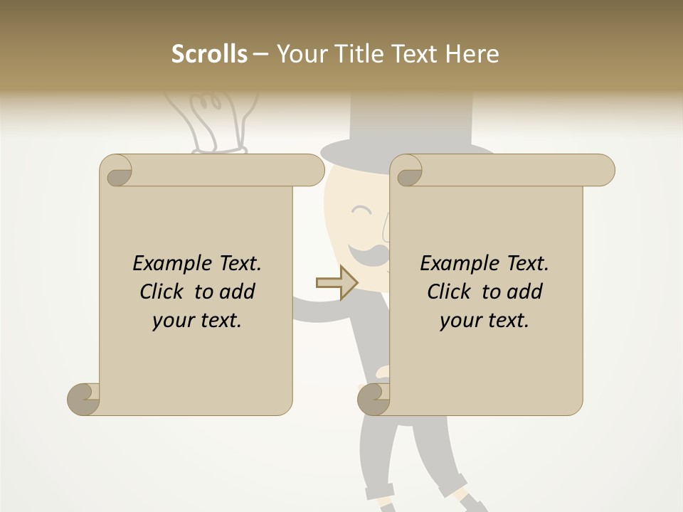 A Man In A Top Hat Holding A Light Bulb PowerPoint Template