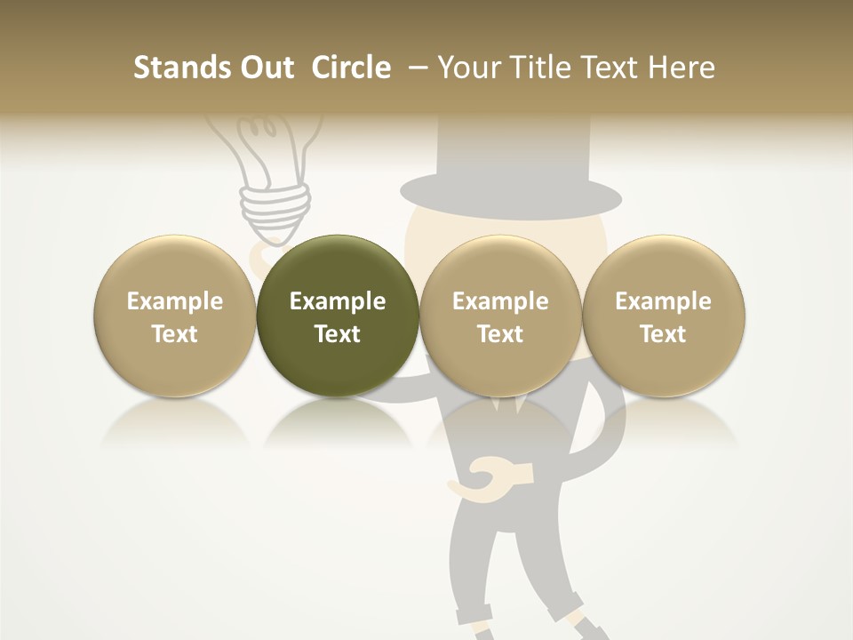 A Man In A Top Hat Holding A Light Bulb PowerPoint Template