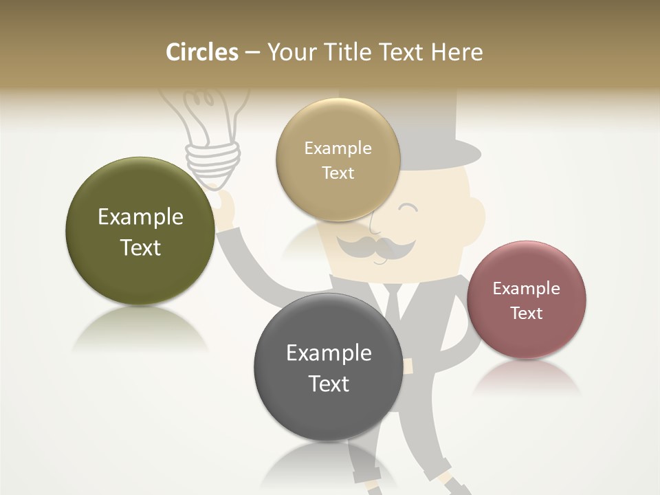 A Man In A Top Hat Holding A Light Bulb PowerPoint Template
