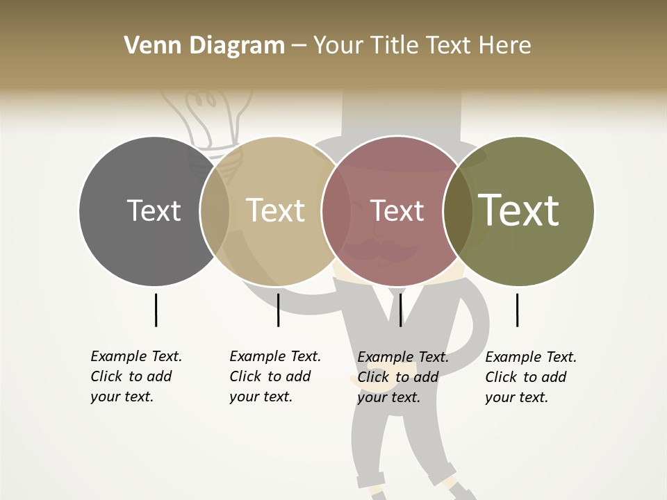 A Man In A Top Hat Holding A Light Bulb PowerPoint Template