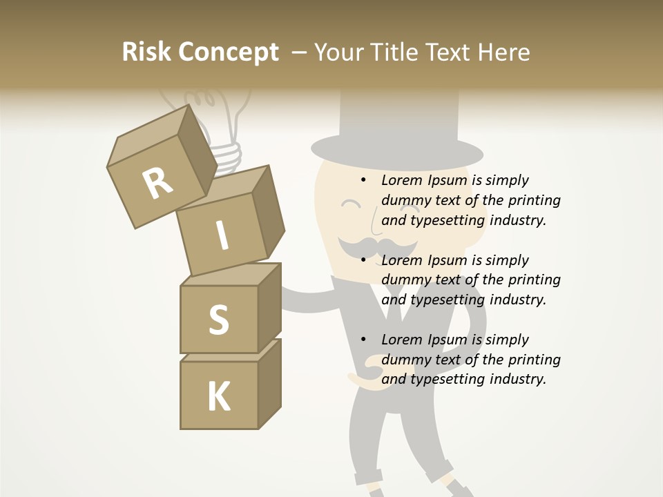 A Man In A Top Hat Holding A Light Bulb PowerPoint Template