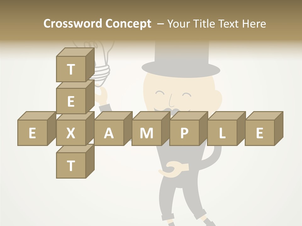 A Man In A Top Hat Holding A Light Bulb PowerPoint Template