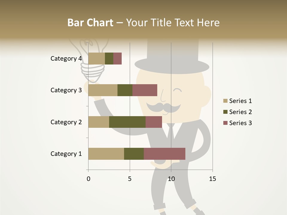 A Man In A Top Hat Holding A Light Bulb PowerPoint Template