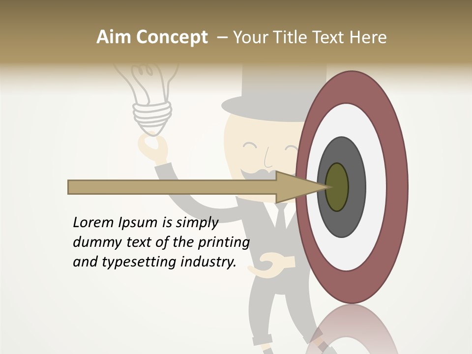 A Man In A Top Hat Holding A Light Bulb PowerPoint Template