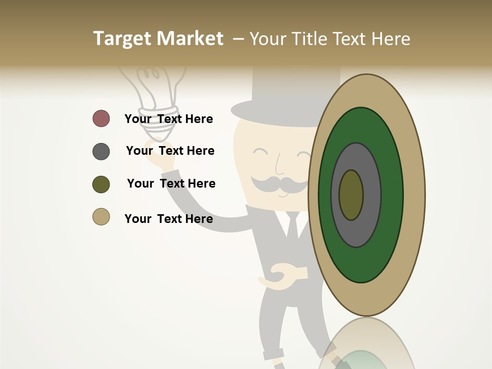 A Man In A Top Hat Holding A Light Bulb PowerPoint Template