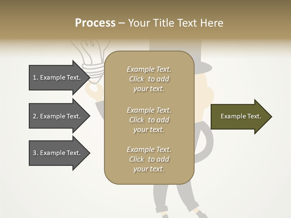 A Man In A Top Hat Holding A Light Bulb PowerPoint Template