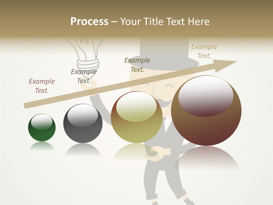 A Man In A Top Hat Holding A Light Bulb PowerPoint Template