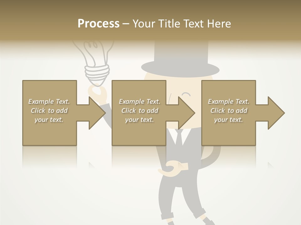 A Man In A Top Hat Holding A Light Bulb PowerPoint Template