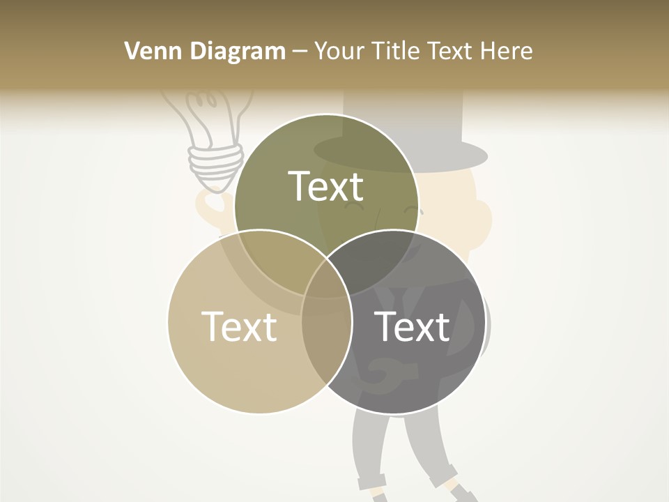 A Man In A Top Hat Holding A Light Bulb PowerPoint Template