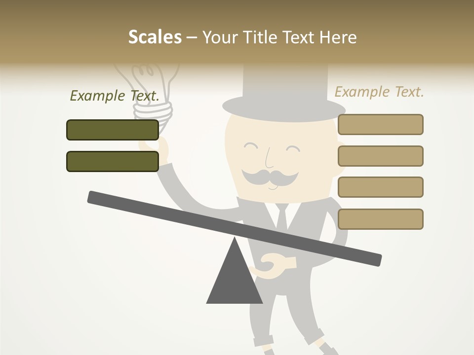 A Man In A Top Hat Holding A Light Bulb PowerPoint Template