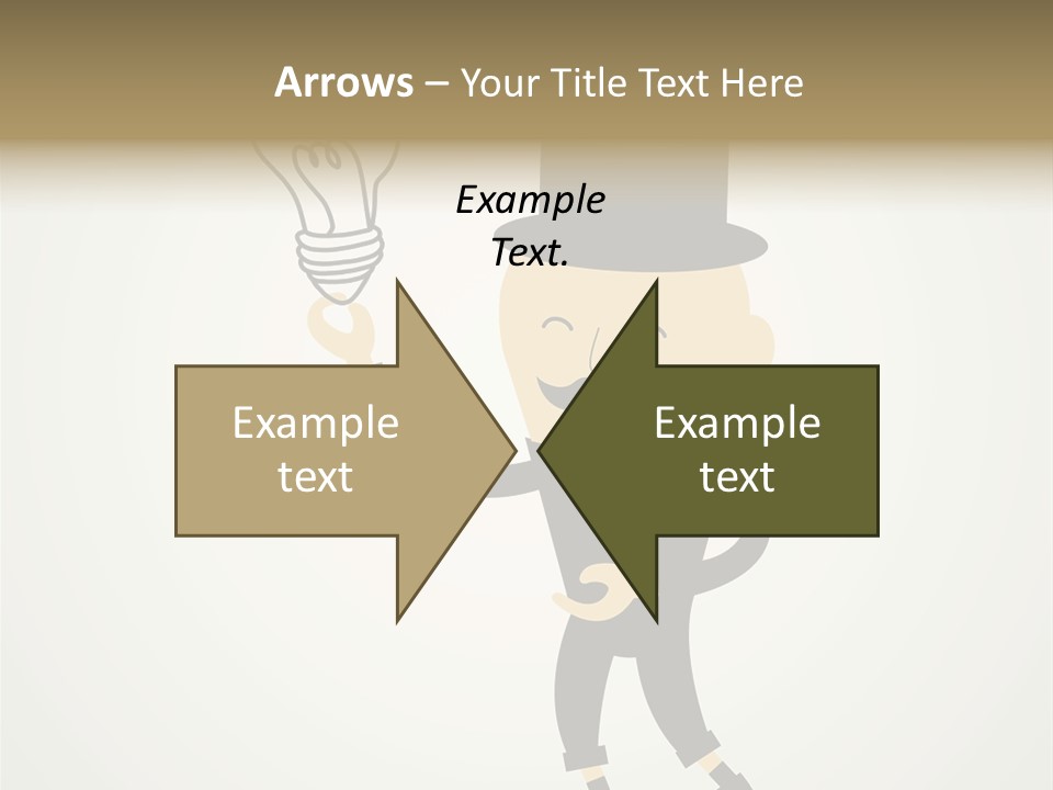 A Man In A Top Hat Holding A Light Bulb PowerPoint Template