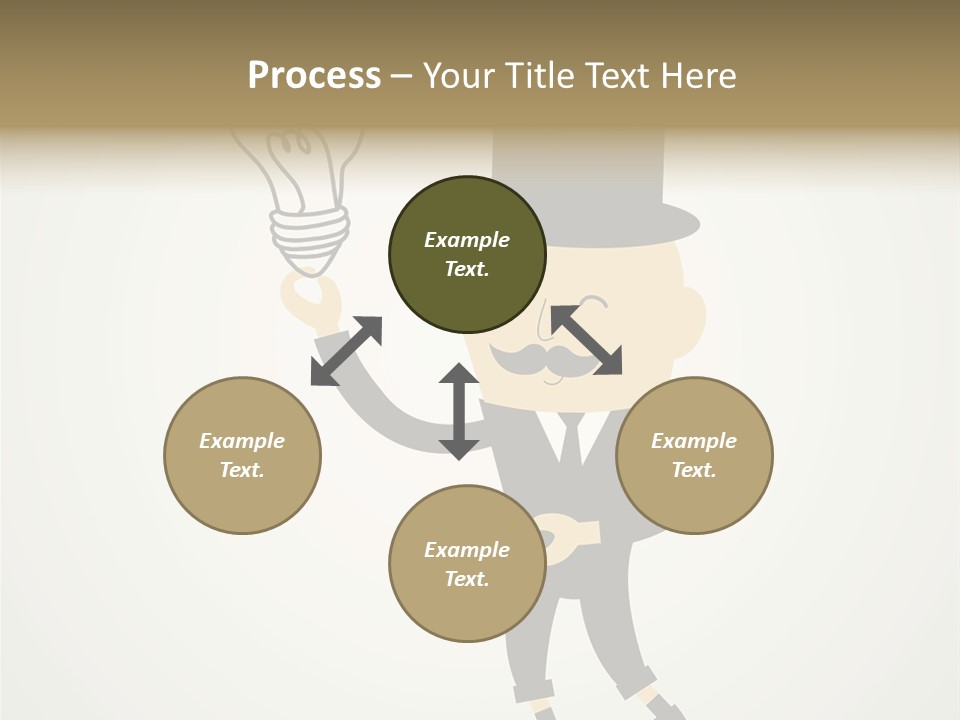 A Man In A Top Hat Holding A Light Bulb PowerPoint Template