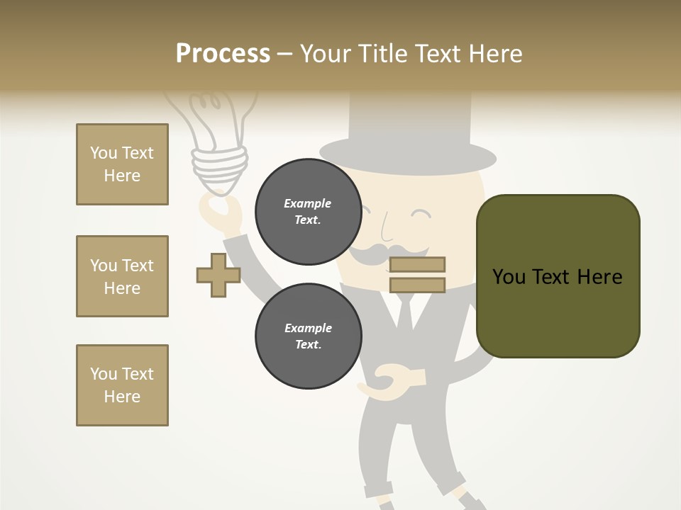 A Man In A Top Hat Holding A Light Bulb PowerPoint Template