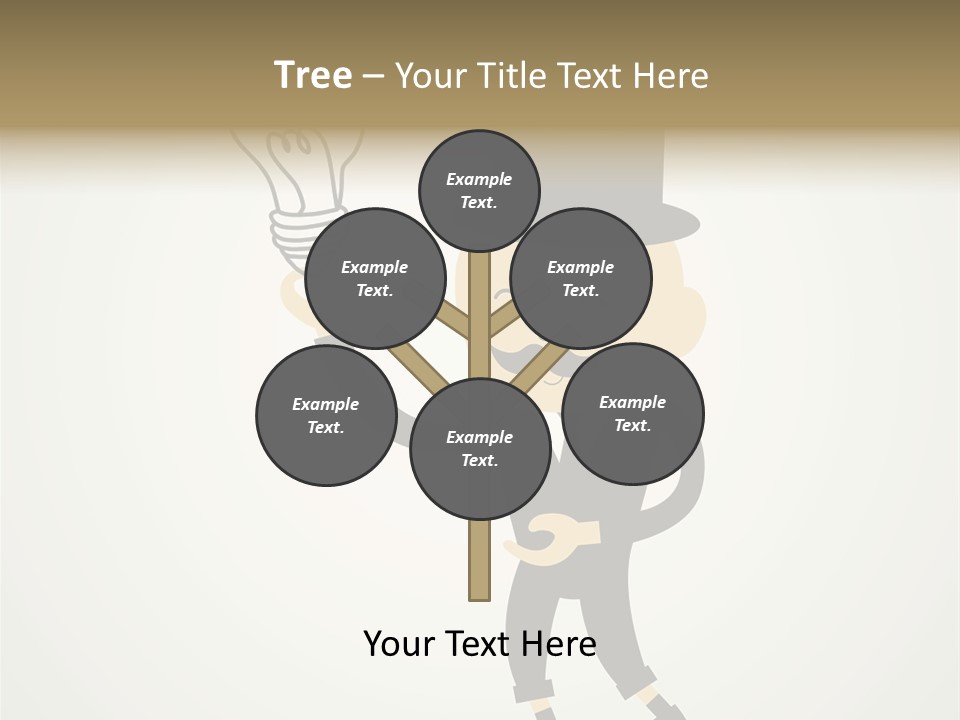 A Man In A Top Hat Holding A Light Bulb PowerPoint Template