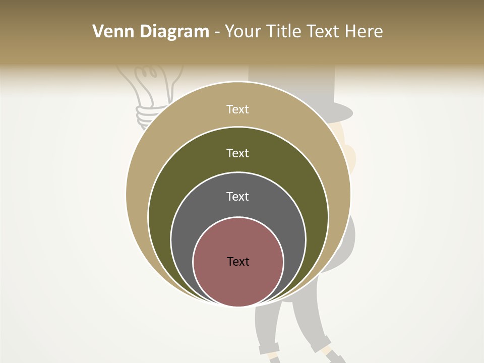 A Man In A Top Hat Holding A Light Bulb PowerPoint Template