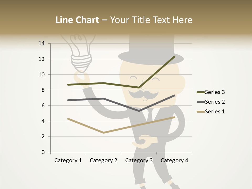 A Man In A Top Hat Holding A Light Bulb PowerPoint Template