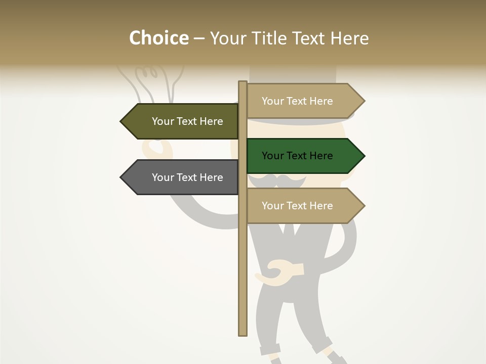 A Man In A Top Hat Holding A Light Bulb PowerPoint Template