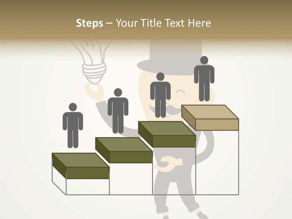 A Man In A Top Hat Holding A Light Bulb PowerPoint Template