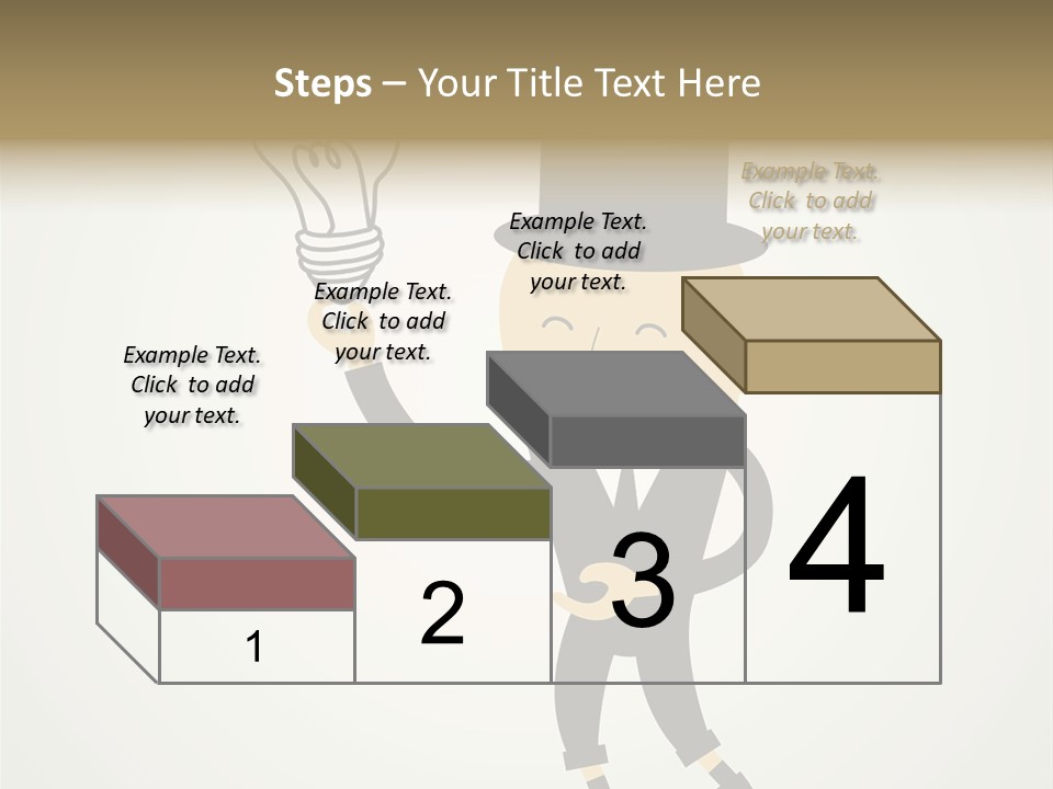 A Man In A Top Hat Holding A Light Bulb PowerPoint Template