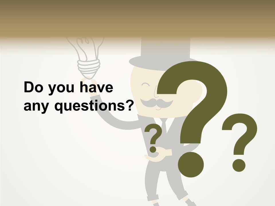 A Man In A Top Hat Holding A Light Bulb PowerPoint Template