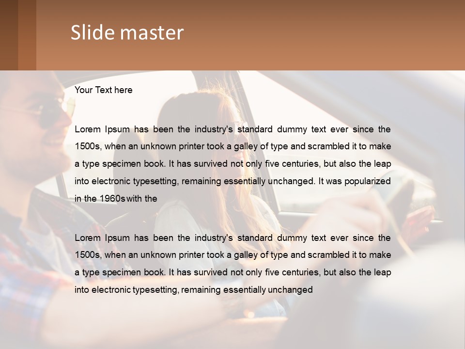 A Man And A Woman Sitting In A Car PowerPoint Template