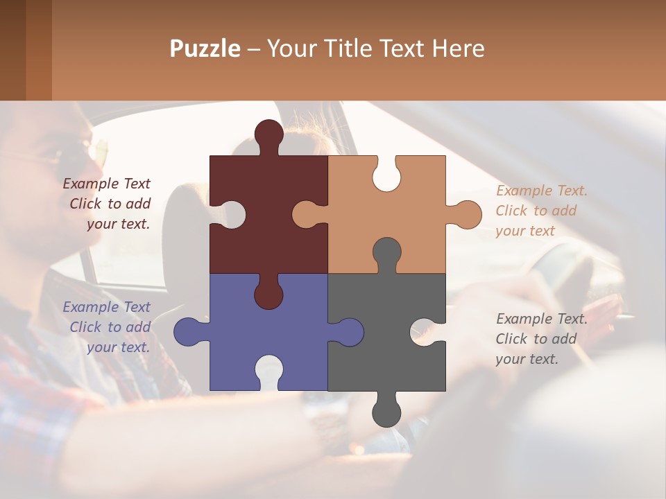 A Man And A Woman Sitting In A Car PowerPoint Template