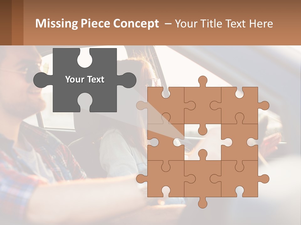 A Man And A Woman Sitting In A Car PowerPoint Template