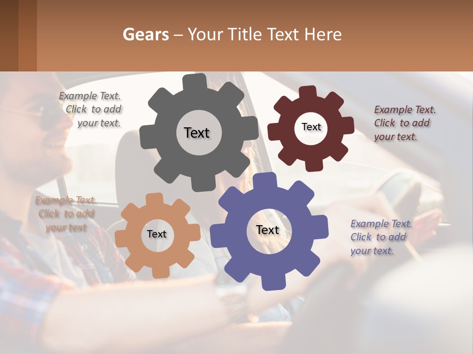 A Man And A Woman Sitting In A Car PowerPoint Template