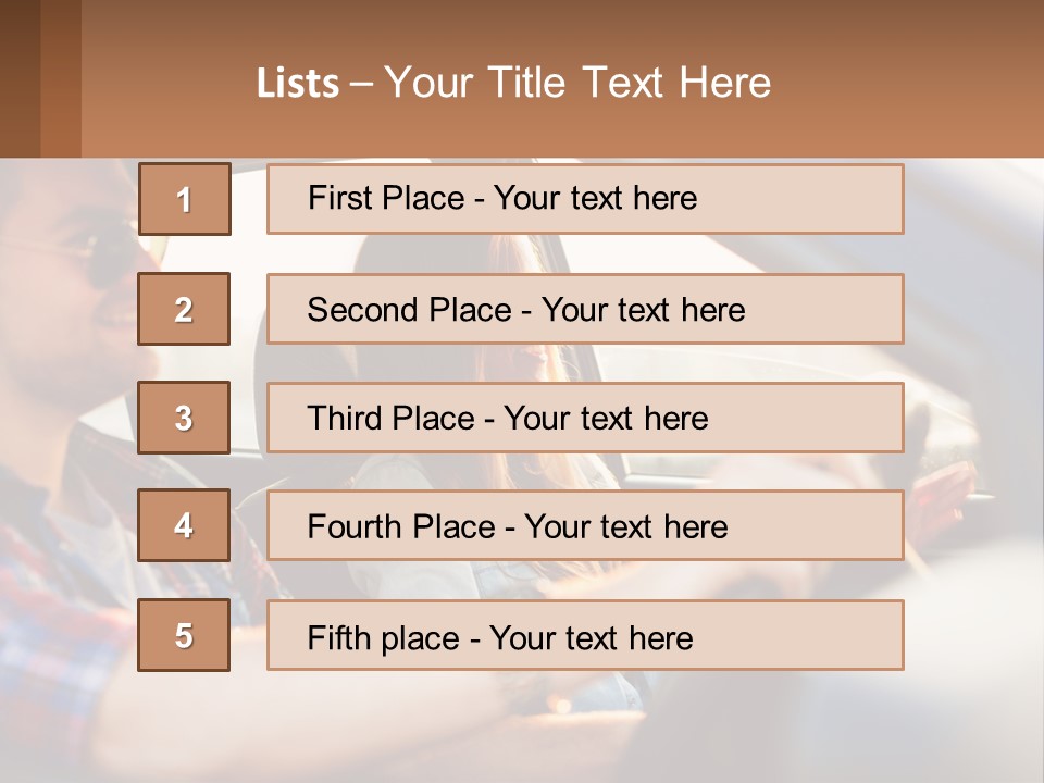 A Man And A Woman Sitting In A Car PowerPoint Template