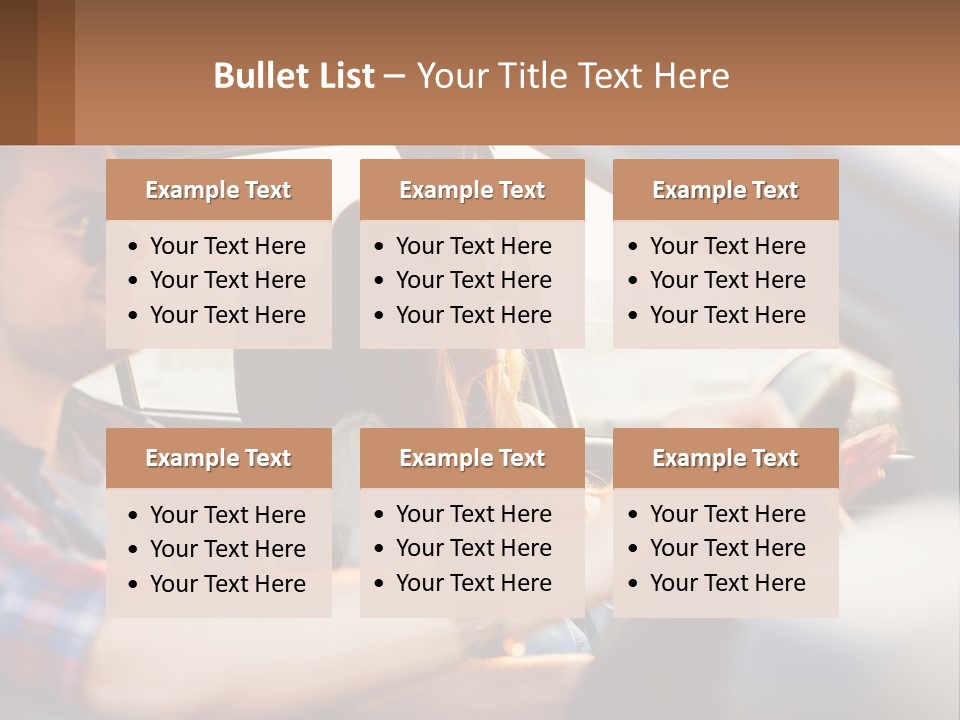 A Man And A Woman Sitting In A Car PowerPoint Template