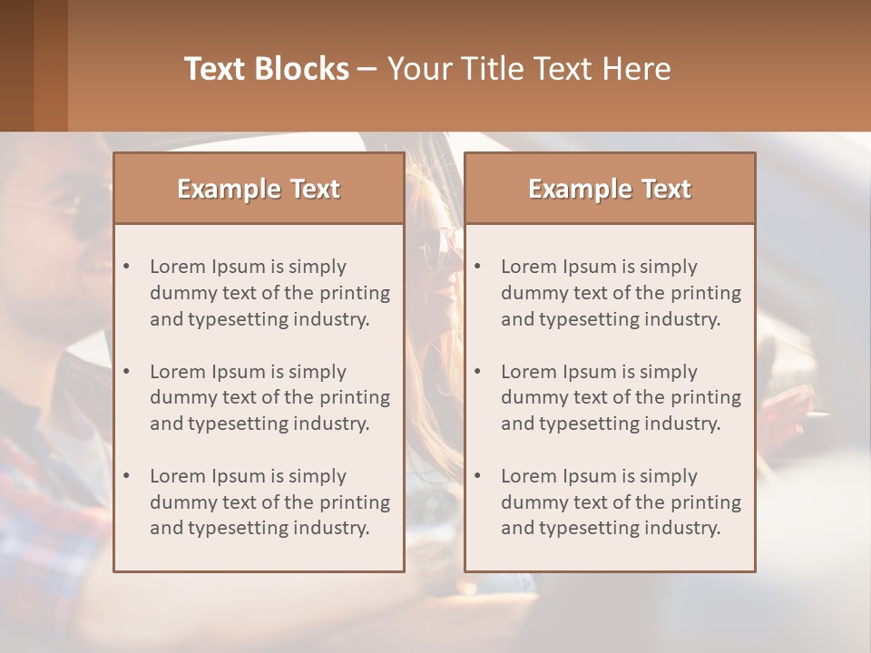A Man And A Woman Sitting In A Car PowerPoint Template