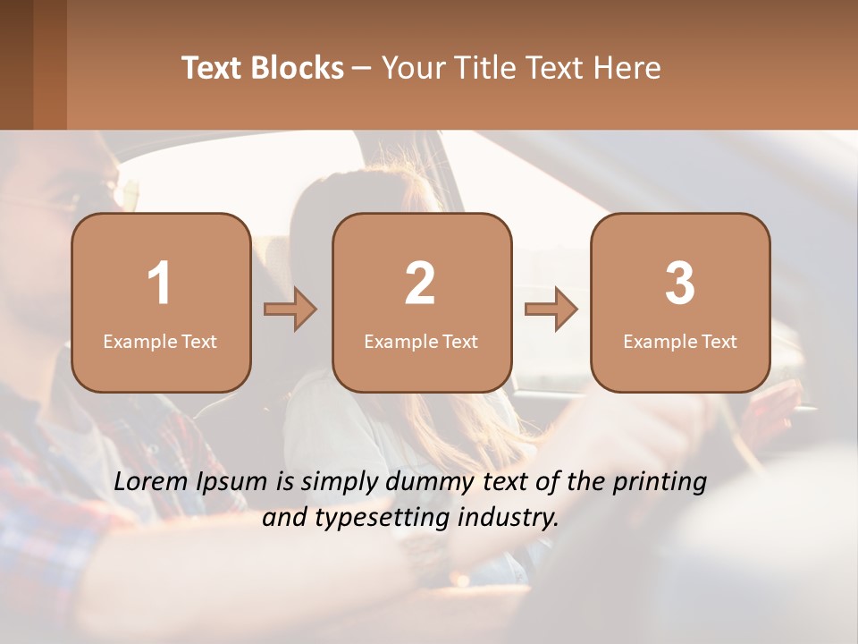 A Man And A Woman Sitting In A Car PowerPoint Template