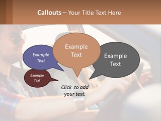 A Man And A Woman Sitting In A Car PowerPoint Template