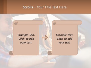 A Man And A Woman Sitting In A Car PowerPoint Template