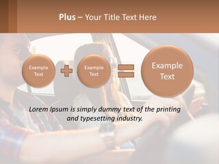 A Man And A Woman Sitting In A Car PowerPoint Template