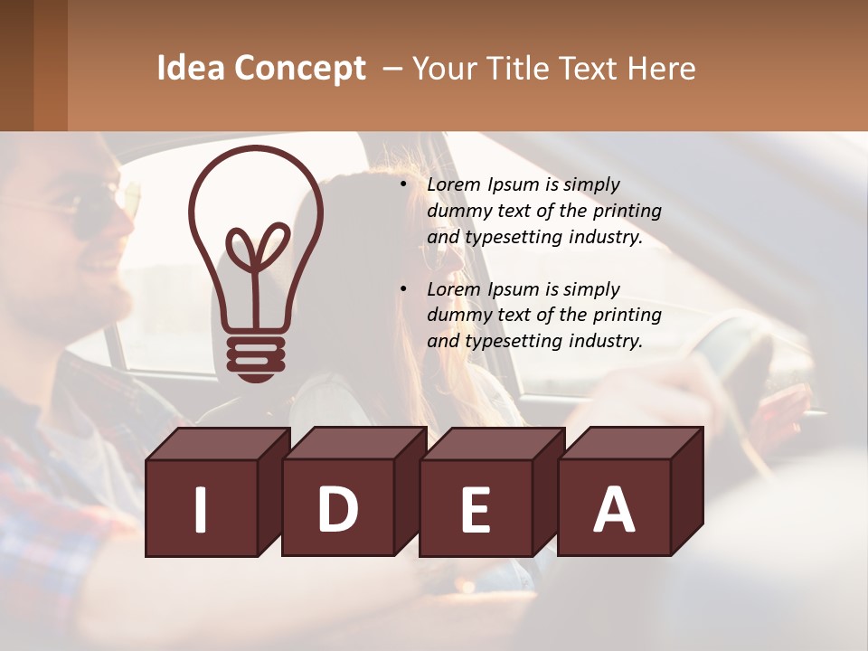 A Man And A Woman Sitting In A Car PowerPoint Template