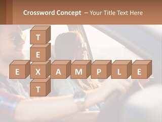 A Man And A Woman Sitting In A Car PowerPoint Template