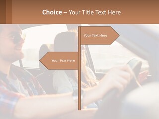 A Man And A Woman Sitting In A Car PowerPoint Template